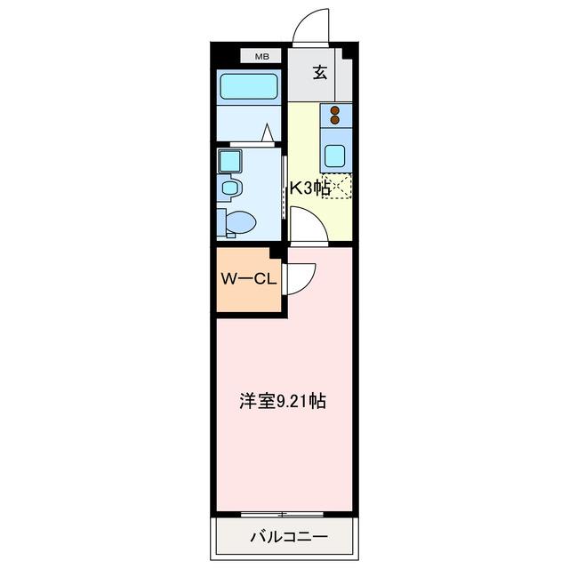 GRANDUKE SUZUKA(1K/2階)の間取り写真