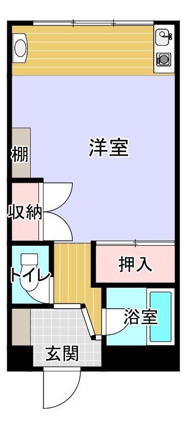 グランド萩イースト(ワンルーム/8階)の間取り写真