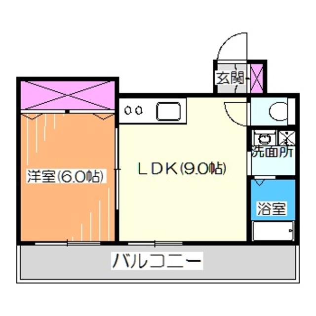 シティーコート南瓦町II(1LDK/9階)の間取り写真