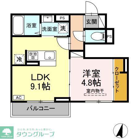 ブランポルテ(1LDK/1階)の間取り写真