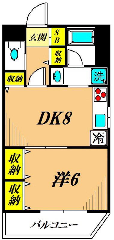 アンシャンテ大森(1LDK/2階)の間取り写真