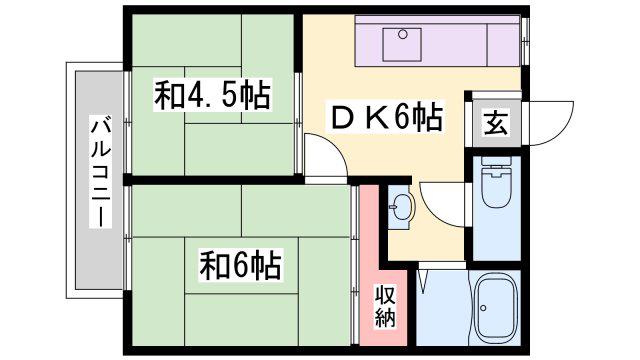 ハイツオリーブ(2DK/1階)の間取り写真