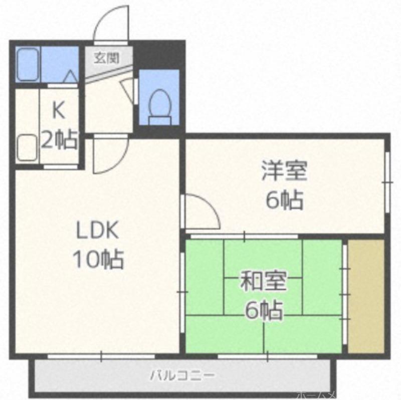 豊平コート(2LDK/4階)の間取り写真