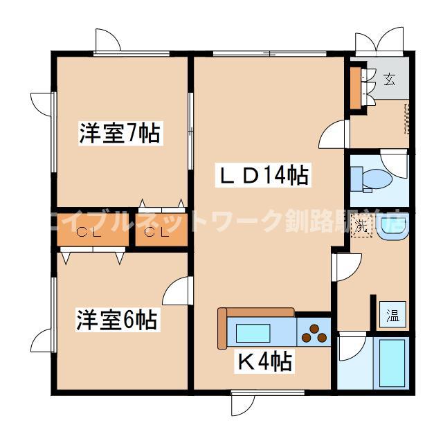 ハーバーシティ浦見NO.12(2LDK/1階)の間取り写真