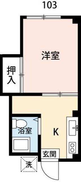 コーポタマ(1K/1階)の間取り写真