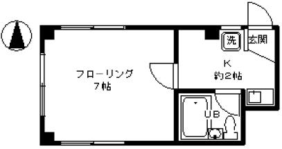 出雲ビル(1K/1階)の間取り写真
