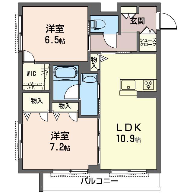 フォレナ森の台(2LDK/2階)の間取り写真