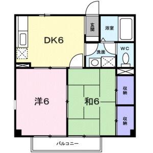 グリーンビラ六甲(2DK/1階)の間取り写真