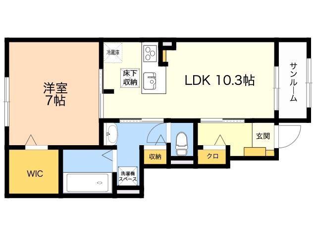 H.STYLE Ⅲ(1LDK/1階)の間取り写真