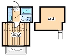 セドルハイム中央林間Ⅱ(1K/2階)の間取り写真