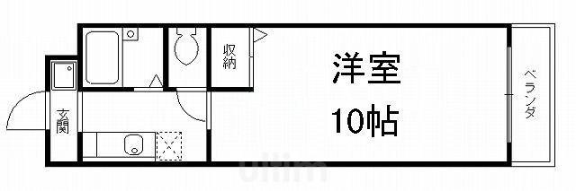 ブランビジュ京町(1K/2階)の間取り写真