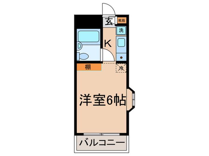 シーモス武蔵新城(1K/1階)の間取り写真