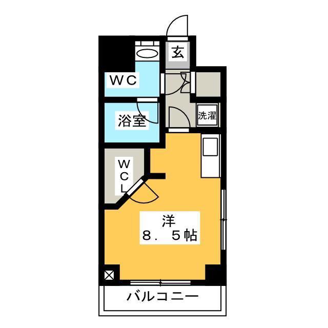 パークアクシス菊川(ワンルーム/2階)の間取り写真