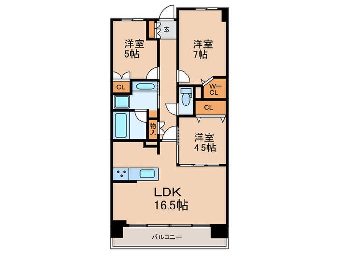 ライオンズ一社グランフォート(3LDK/15階)の間取り写真