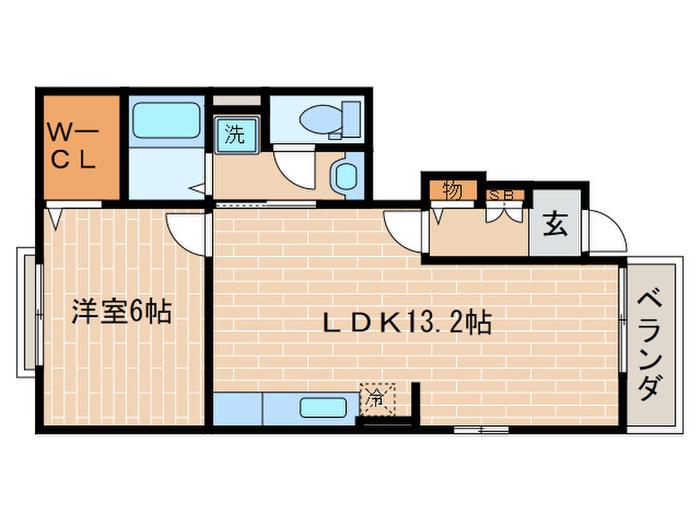 カルム ONO 弐番館(1LDK/1階)の間取り写真