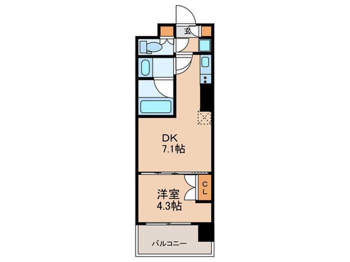 ルフォンプログレ品川戸越(1DK/8階)の間取り写真