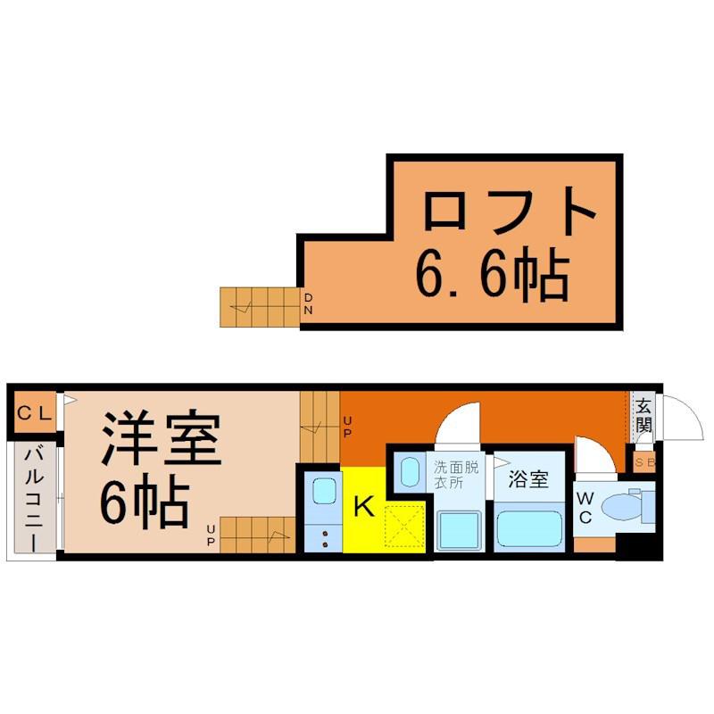 ハーモニーテラス四番II(1SK/1階)の間取り写真