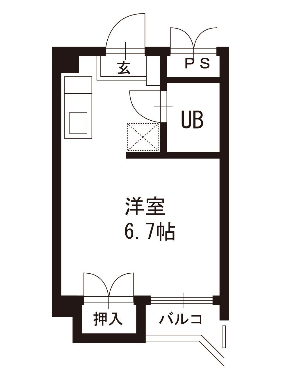 戸渡ビル(ワンルーム/4階)の間取り写真