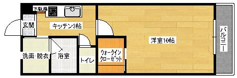CRESCENT(1K/2階)の間取り写真