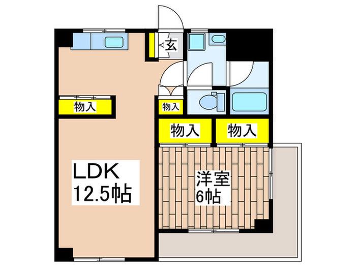 パラドールこうなんだい(1LDK/3階)の間取り写真