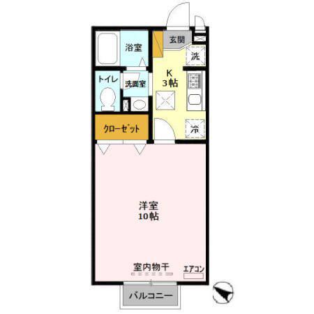 アドラブール(1K/1階)の間取り写真