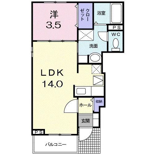 サンモール ジュジュ(1LDK/1階)の間取り写真
