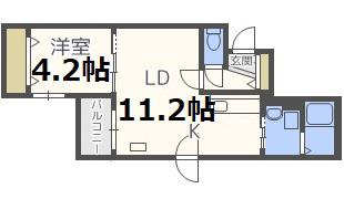 サンステージ豊平3-3(1LDK/1階)の間取り写真