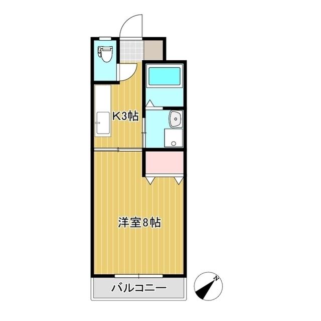 カレント大井が丘(1K/3階)の間取り写真