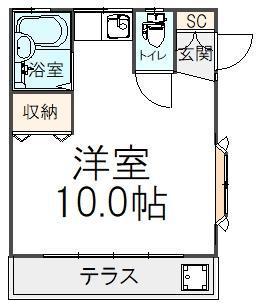 メゾンエクセK(ワンルーム/1階)の間取り写真