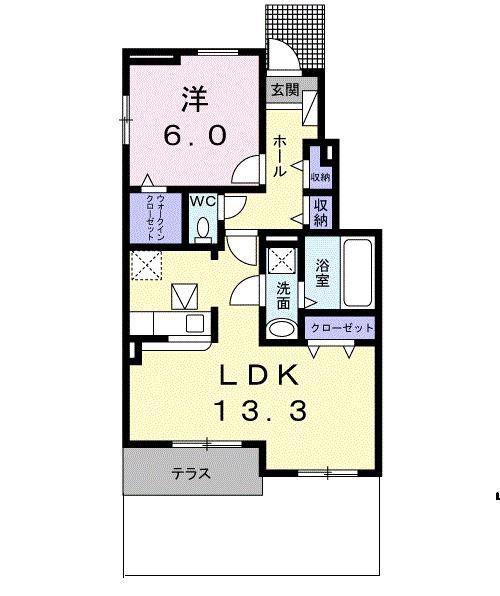 ラマニアI(1LDK/1階)の間取り写真