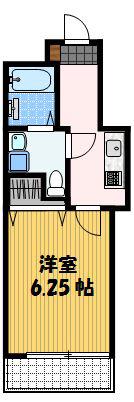 アミティ白木(1K/3階)の間取り写真