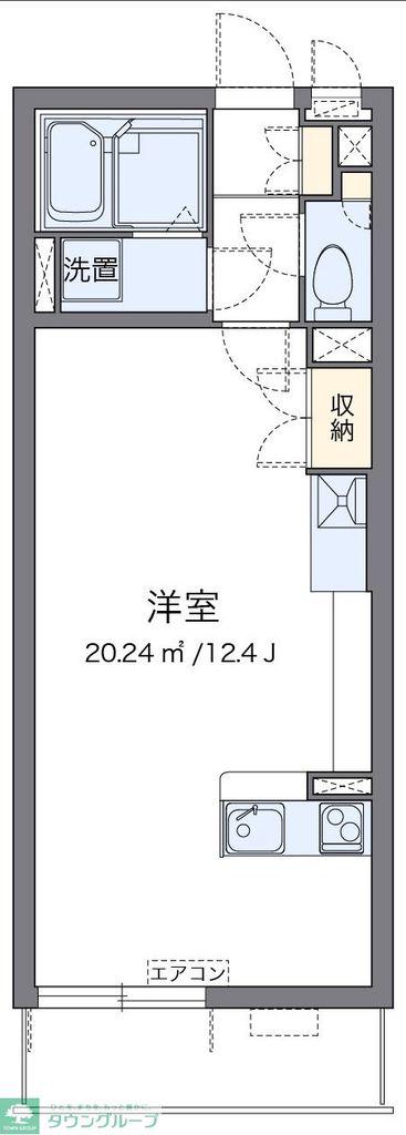 クレイノル ボヌール白岡(ワンルーム/2階)の間取り写真