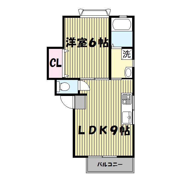 TM小杉(1LDK/2階)の間取り写真