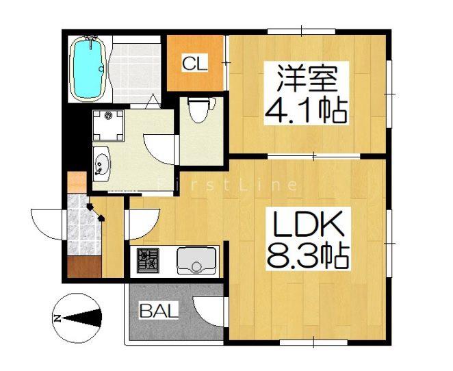 AZUL PUREMIOII(1LDK/1階)の間取り写真