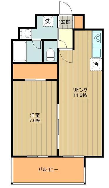 プライムコート立川(1LDK/8階)の間取り写真