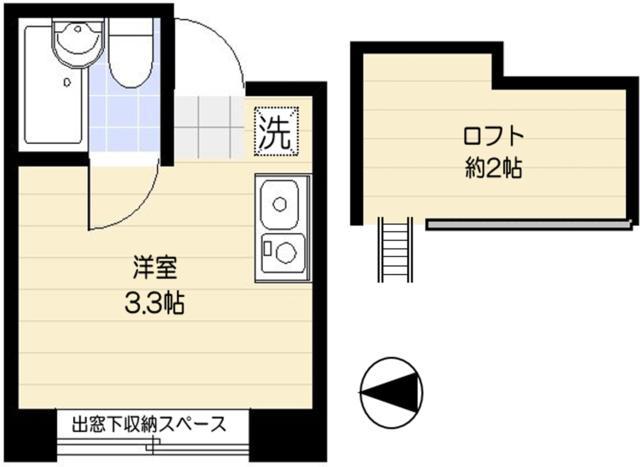 フルールエリカ(ワンルーム/2階)の間取り写真