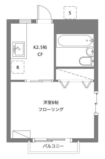グリーンヒル雪谷(1K/2階)の間取り写真