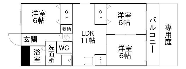 マルニコーポ都島第4(3LDK/6階)の間取り写真