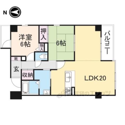 ラポール2(2LDK/3階)の間取り写真