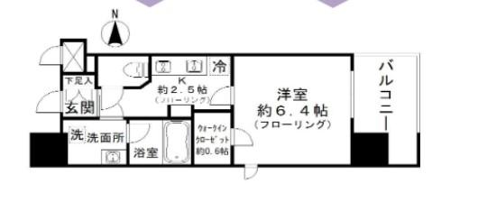 パークリュクス大手門MONO(1K/10階)の間取り写真