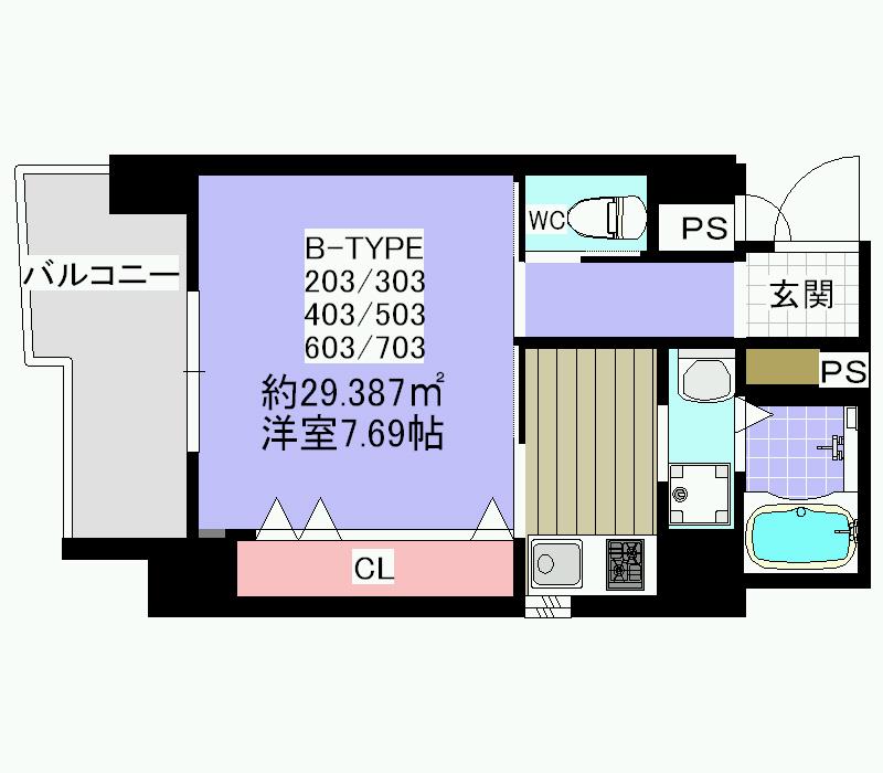 KEIGORINII(1K/7階)の間取り写真