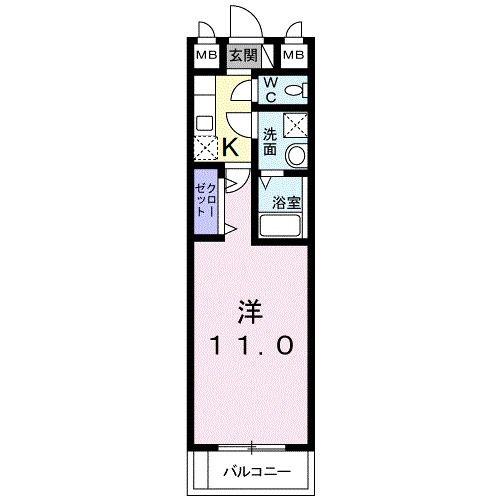 カサ フェリシダ(1K/2階)の間取り写真
