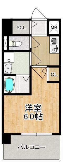 MODERN PALAZZO東本町(1K/6階)の間取り写真