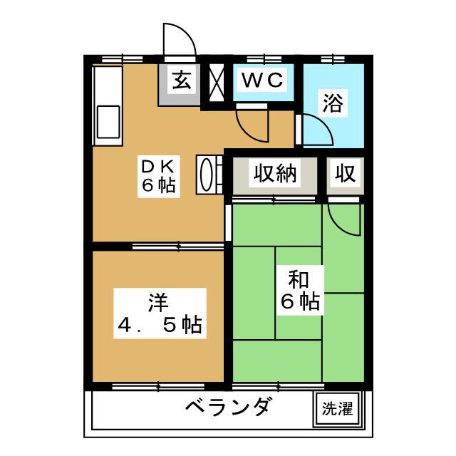 イモトマンション(2DK/3階)の間取り写真