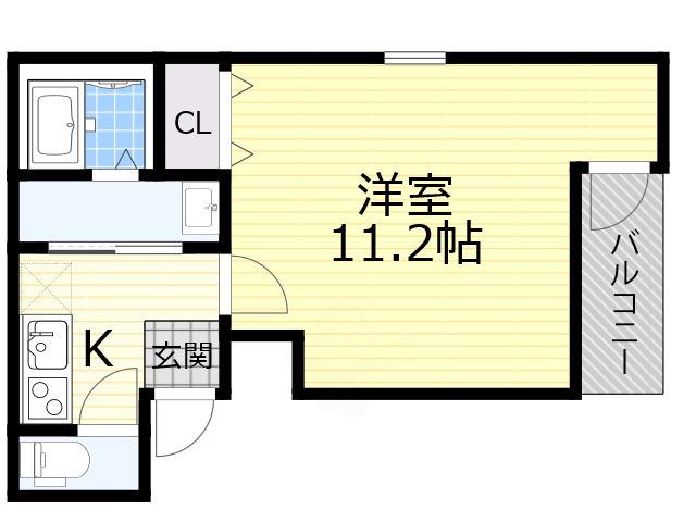 フジパレス中加賀屋Ⅰ番館(1K/3階)の間取り写真