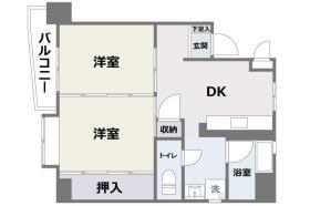 ハイツ三笠(2DK/4階)の間取り写真
