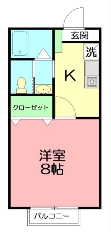 ルーチェ水引(1K/1階)の間取り写真