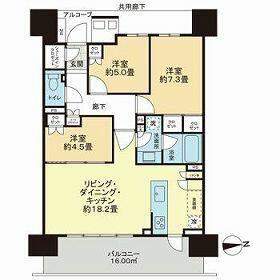 HARUMI FLAG PARK VILLAGE D棟(3LDK/7階)の間取り写真