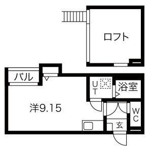 PATINA平安通(1SK/2階)の間取り写真