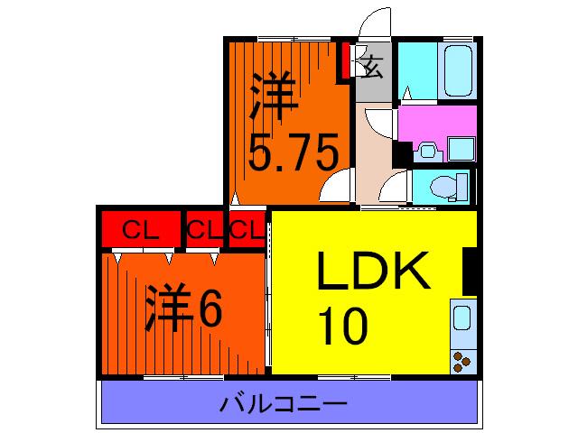 アルタイル(2LDK/3階)の間取り写真